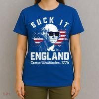 SUCK IT ENGLAND Funny 4th Of July George Washington 1776 T-Shirt thumb 4