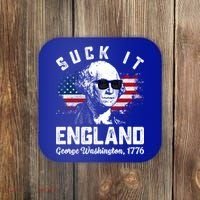 SUCK IT ENGLAND Funny 4th Of July George Washington 1776 Coaster thumb 0