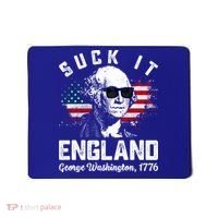 SUCK IT ENGLAND Funny 4th Of July George Washington 1776 Mousepad thumb 0