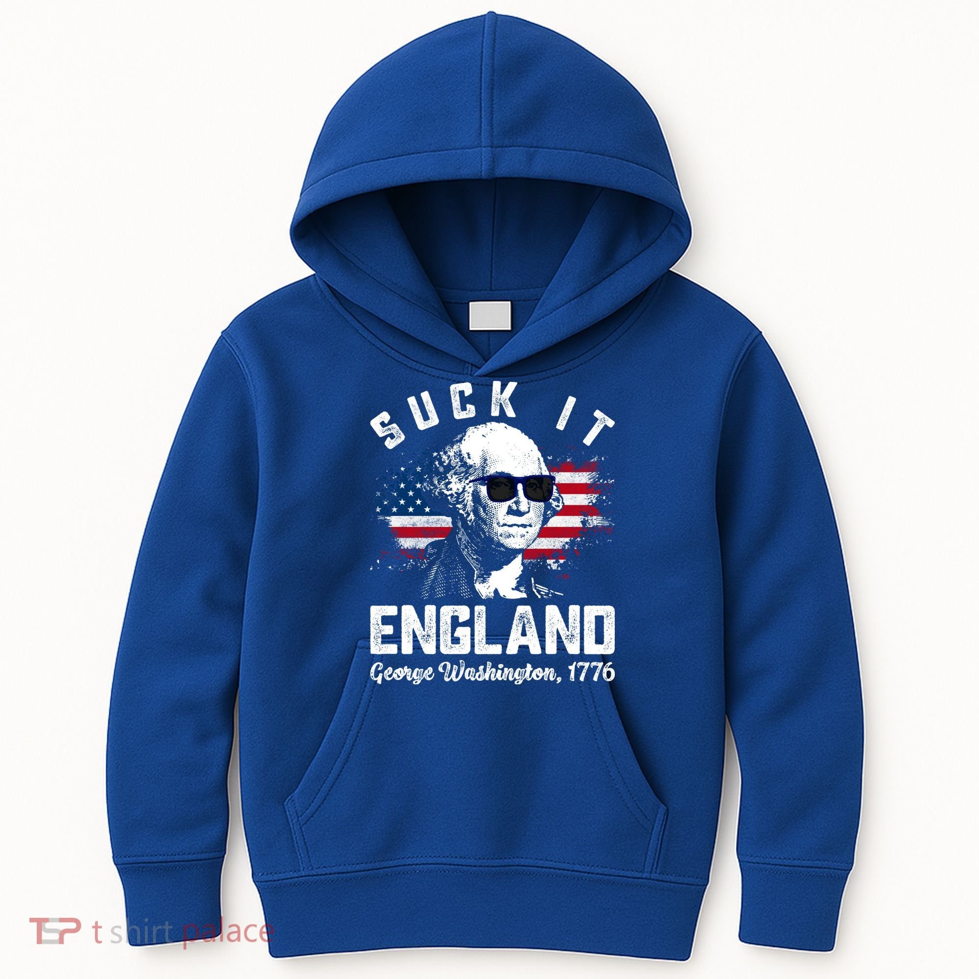 SUCK IT ENGLAND Funny 4th Of July George Washington 1776 Kids Hoodie