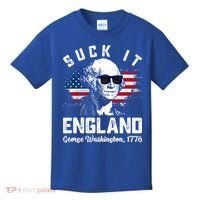 SUCK IT ENGLAND Funny 4th Of July George Washington 1776 Kids T-Shirt thumb 0