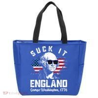 SUCK IT ENGLAND Funny 4th Of July George Washington 1776 Tote Bag thumb 0