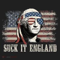 Suck It England Funny 4th Of July George Washington Us Flag Hat thumb 2