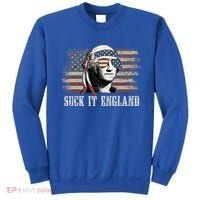 Suck It England Funny 4th Of July George Washington Us Flag Sweatshirt thumb 0