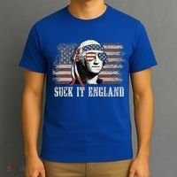 Suck It England Funny 4th Of July George Washington Us Flag T-Shirt thumb 3