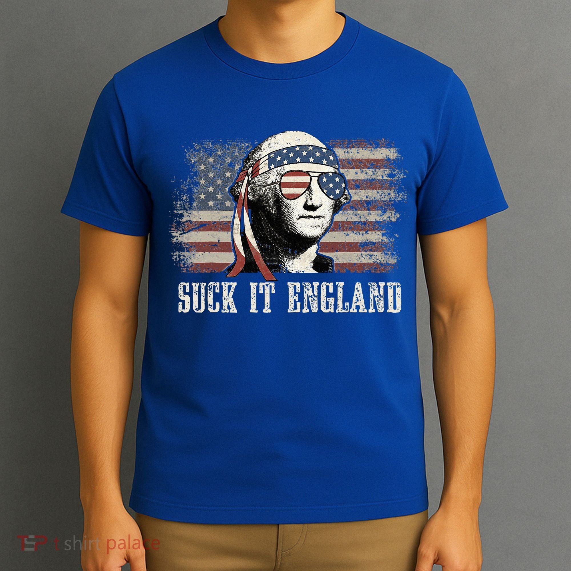 Suck It England Funny 4th Of July George Washington Us Flag T-Shirt