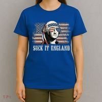 Suck It England Funny 4th Of July George Washington Us Flag T-Shirt thumb 4