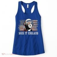 Suck It England Funny 4th Of July George Washington Us Flag Women's Tank Top thumb 0