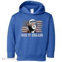Suck It England Funny 4th Of July George Washington Us Flag Toddler Hoodie thumb 0