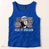 Suck It England Funny 4th Of July George Washington Us Flag Tank Top thumb 2