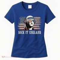 Suck It England Funny 4th Of July George Washington Us Flag Women's T-Shirt thumb 0