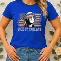 Suck It England Funny 4th Of July George Washington Us Flag Women's T-Shirt thumb 2