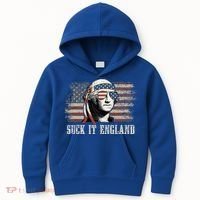 Suck It England Funny 4th Of July George Washington Us Flag Kids Hoodie thumb 0