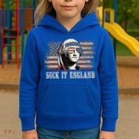 Suck It England Funny 4th Of July George Washington Us Flag Kids Hoodie thumb 3