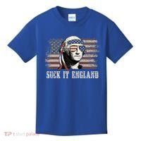 Suck It England Funny 4th Of July George Washington Us Flag Kids T-Shirt thumb 0