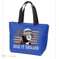 Suck It England Funny 4th Of July George Washington Us Flag Tote Bag thumb 3