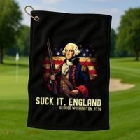 Suck It England George Washington 1776 Golf Towel thumb 1
