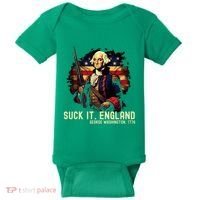 Suck It England George Washington 1776 Baby Bodysuit thumb 0