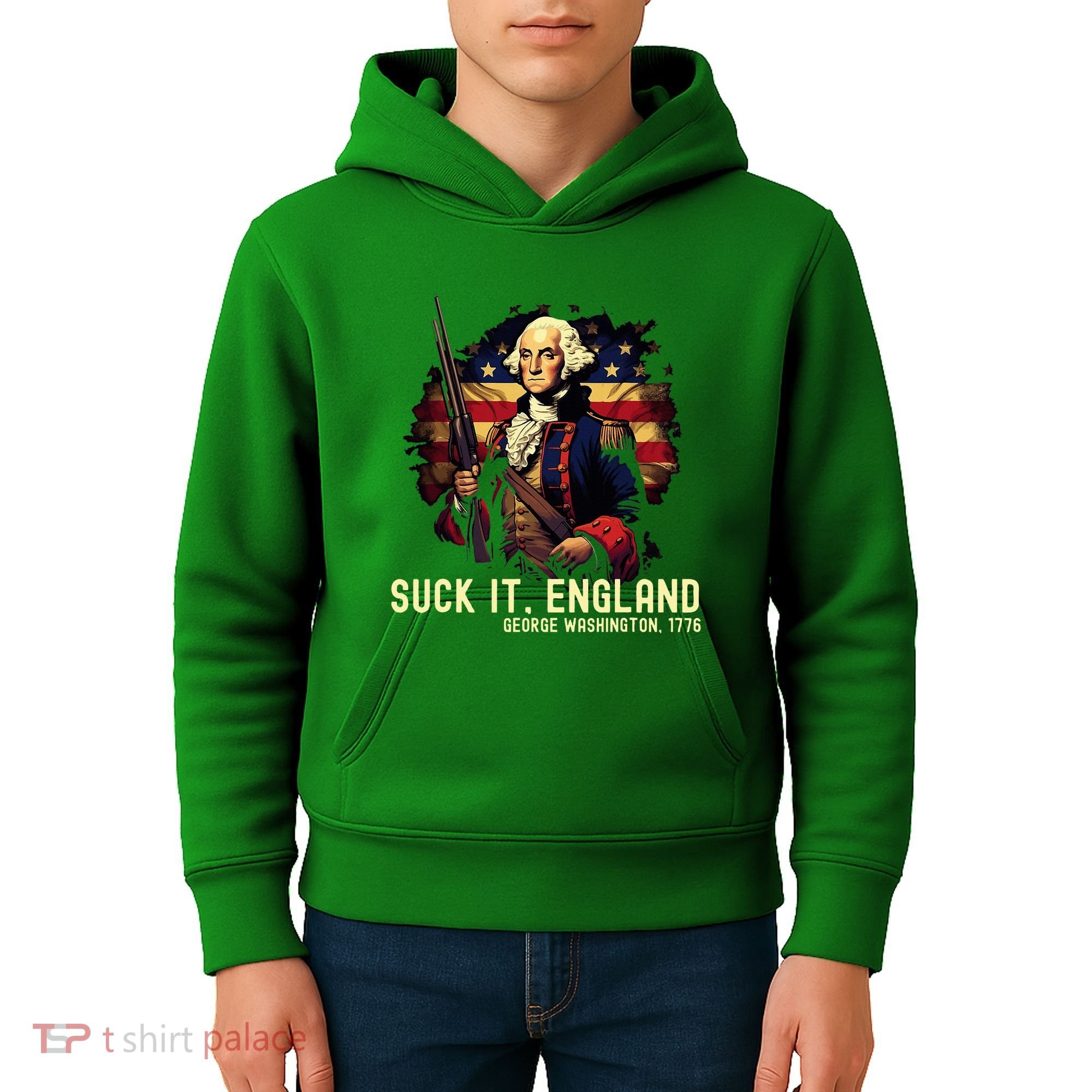 Suck It England George Washington 1776 Kids Hoodie
