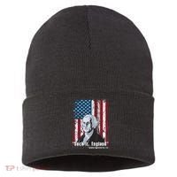 Suck It England Funny 4th Of July George Washington 1776 Sustainable Knit Beanie thumb 0
