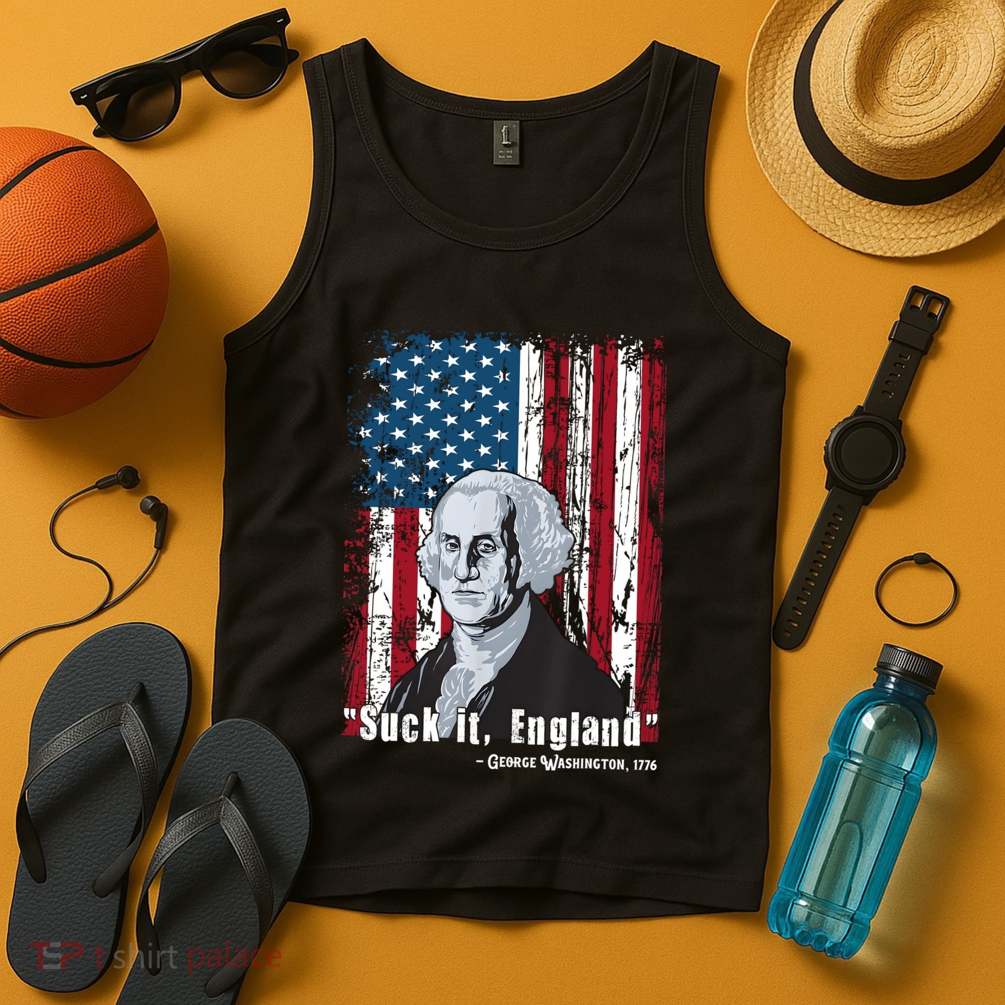 Suck It England Funny 4th Of July George Washington 1776 Tank Top