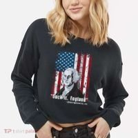 Suck It England Funny 4th Of July George Washington 1776 Cropped Pullover Crew thumb 2