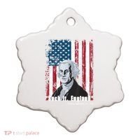 Suck It England Funny 4th Of July George Washington 1776 Ceramic Ornament thumb 0