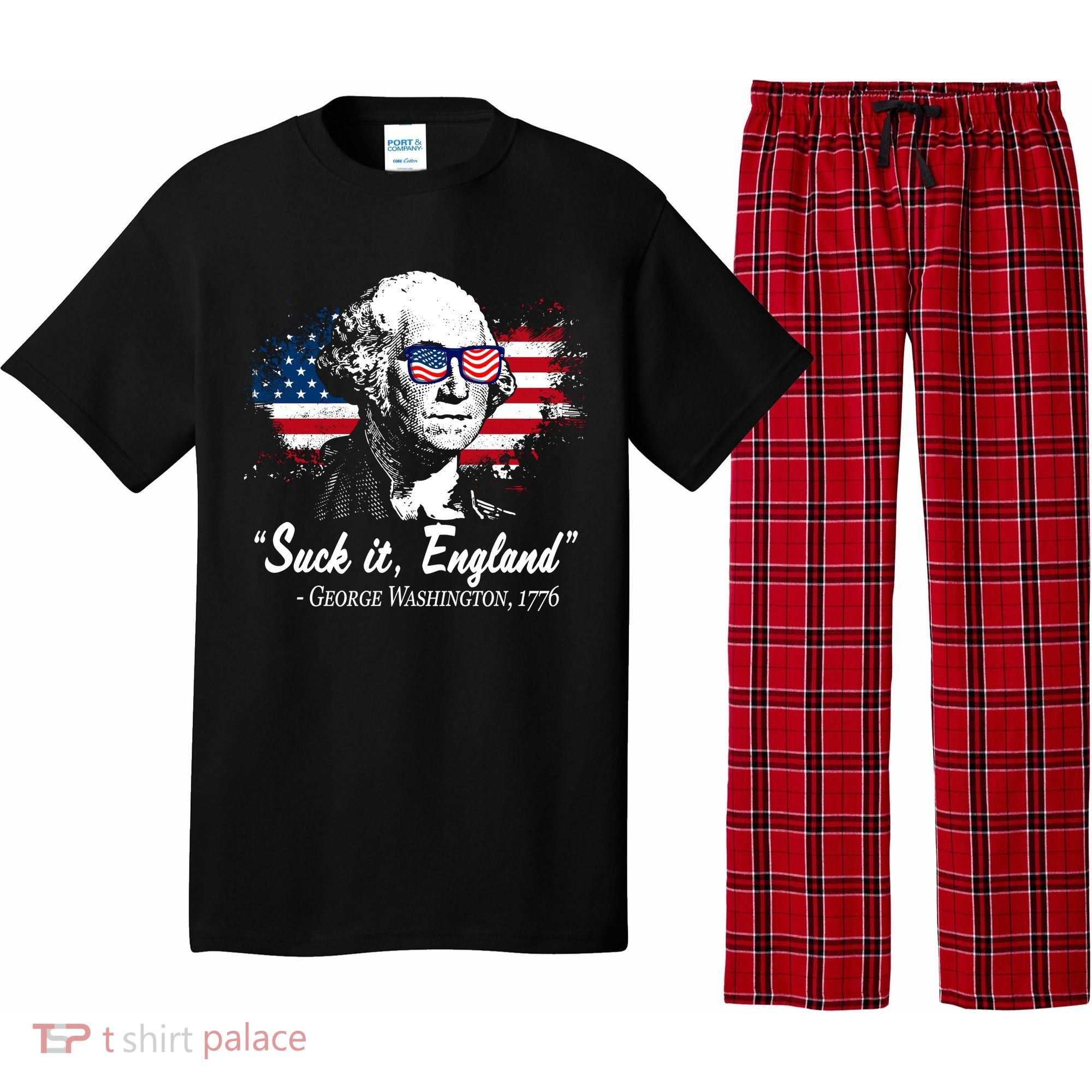 Suck It England Funny 4th Of July George Washington 1776 Pajama Set