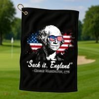Suck It England Funny 4th Of July George Washington 1776 Golf Towel thumb 1