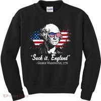 Suck It England Funny 4th Of July George Washington 1776 Kids Sweatshirt thumb 0