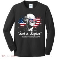 Suck It England Funny 4th Of July George Washington 1776 Kids Long Sleeve Shirt thumb 0