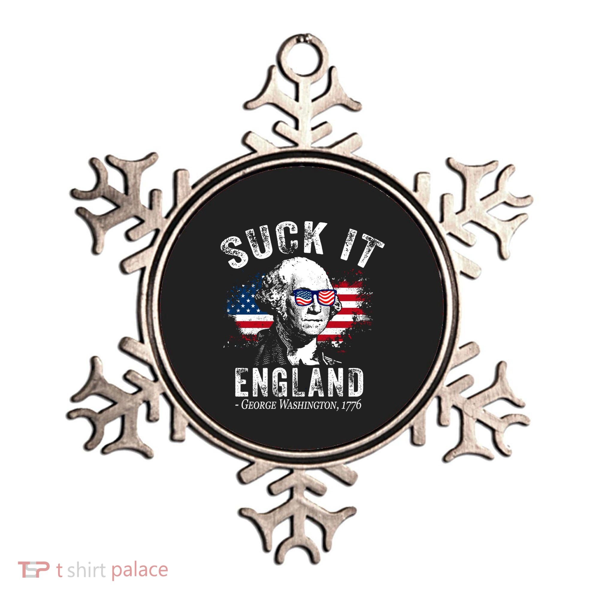 Suck It England Funny 4th Of July George Washington 1776 Ornament
