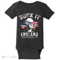 Suck It England Funny 4th Of July George Washington 1776 Baby Bodysuit thumb 0