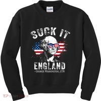 Suck It England Funny 4th Of July George Washington 1776 Kids Sweatshirt thumb 0