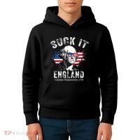 Suck It England Funny 4th Of July George Washington 1776 Kids Hoodie thumb 4