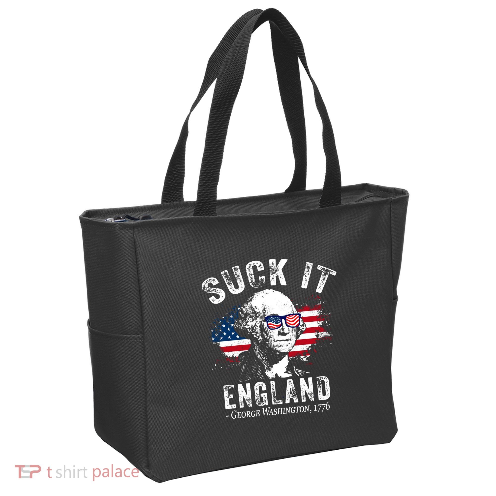 Suck It England Funny 4th Of July George Washington 1776 Tote Bag