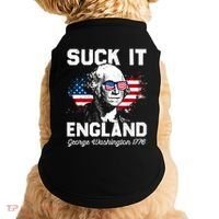 Suck It England Funny 4th Of July George Washington 1776 Doggie Tank thumb 0
