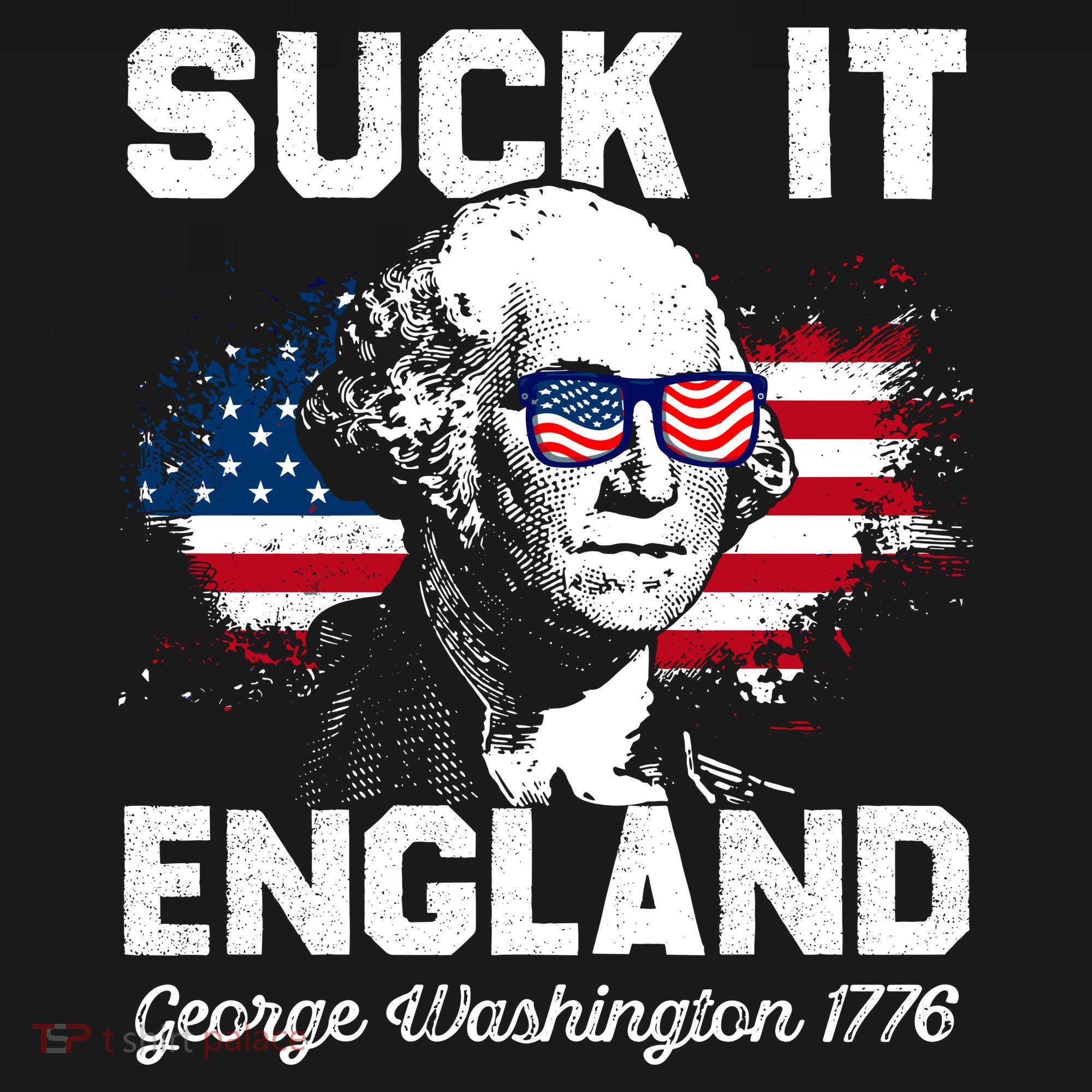 Suck It England Funny 4th Of July George Washington 1776 USA-Made Doggie Bandana