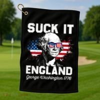 Suck It England Funny 4th Of July George Washington 1776 Golf Towel thumb 1