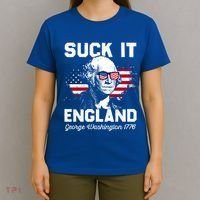 Suck It England Funny 4th Of July George Washington 1776 T-Shirt thumb 4
