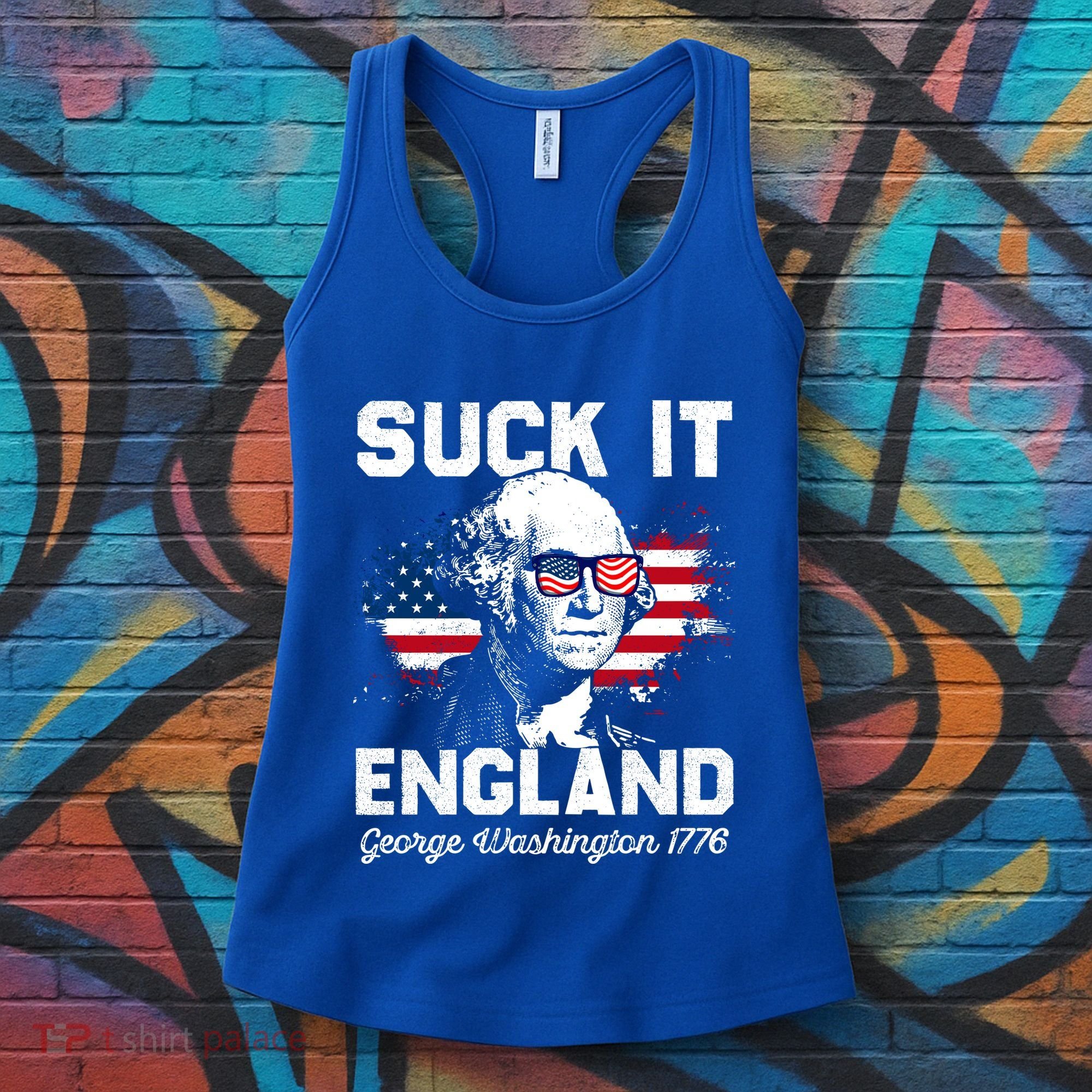 Suck It England Funny 4th Of July George Washington 1776 Women's Tank Top