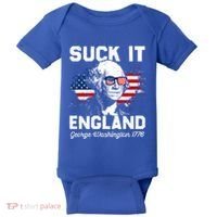 Suck It England Funny 4th Of July George Washington 1776 Baby Bodysuit thumb 0