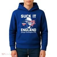 Suck It England Funny 4th Of July George Washington 1776 Kids Hoodie thumb 4