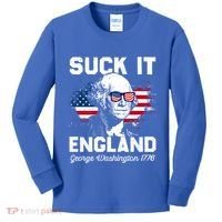 Suck It England Funny 4th Of July George Washington 1776 Kids Long Sleeve Shirt thumb 0
