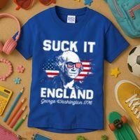 Suck It England Funny 4th Of July George Washington 1776 Kids T-Shirt thumb 3