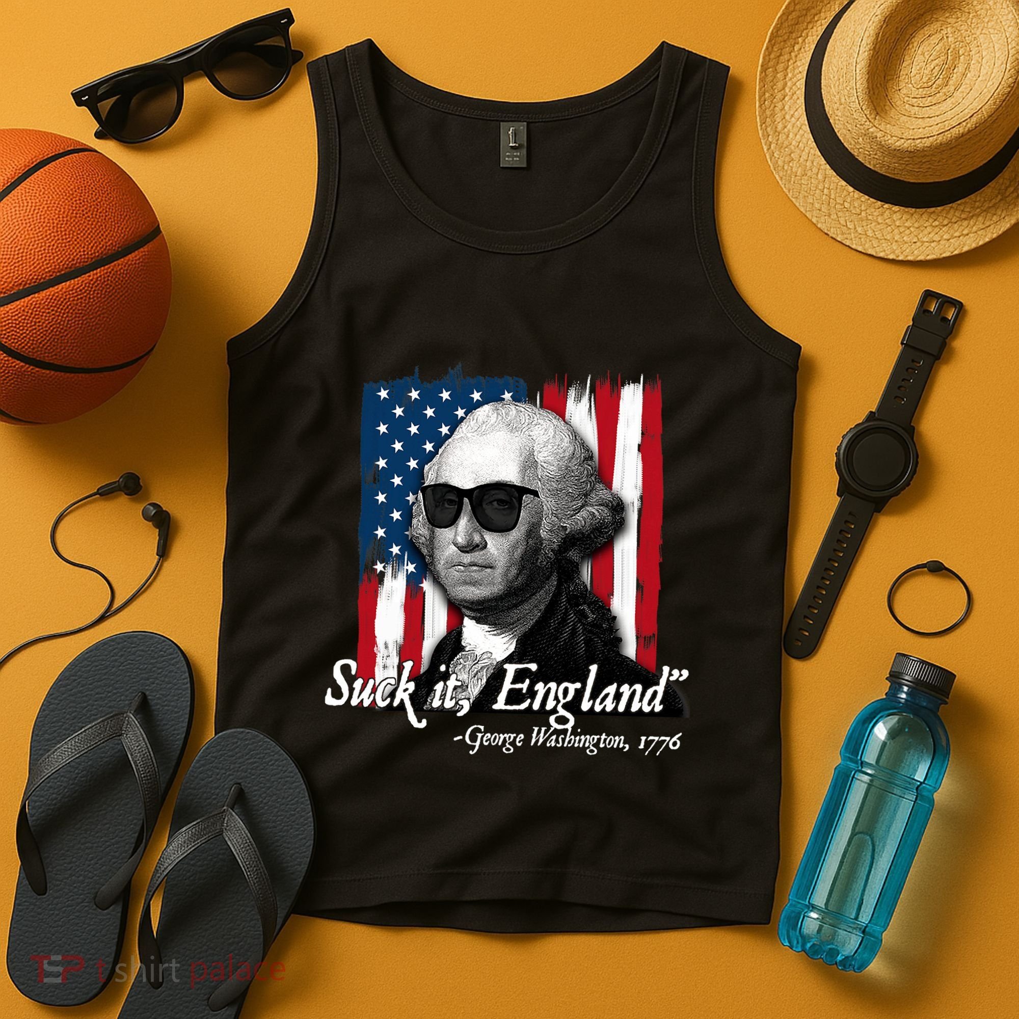 Suck It England Funny George Washington Usa Flag 4th Of July Tank Top