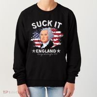 Suck It Funny England 4th of July George Washington Women's Sweatshirt thumb 0