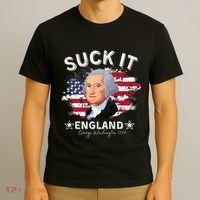 Suck It Funny England 4th of July George Washington T-Shirt thumb 3