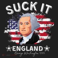 Suck It Funny England 4th of July George Washington Beanie thumb 2