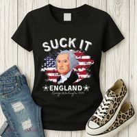 Suck It Funny England 4th of July George Washington Women's T-Shirt thumb 3